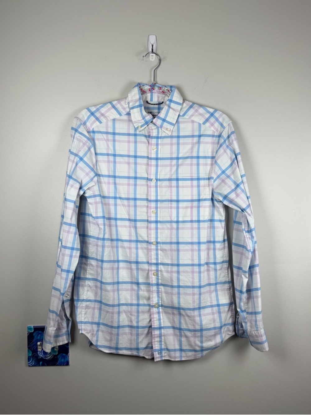 Vineyard Vines Button Down Shirt Mens XS Blue Pink Spring Plaid Performance OTG